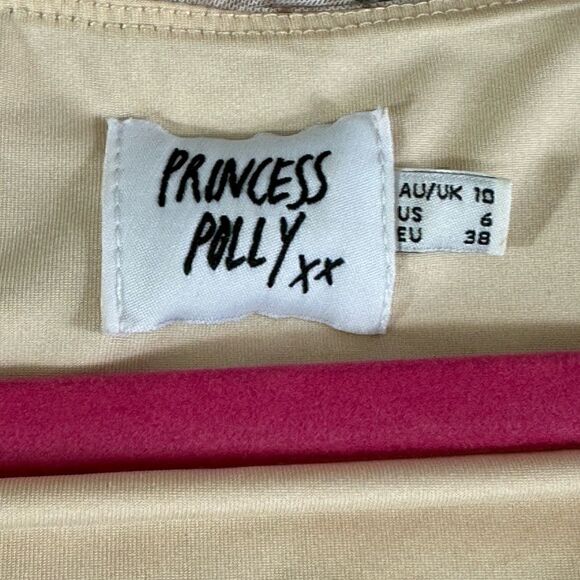 Princess Polly Top Womens Size 6 Lucille Crop Chiffon Y2K check Ruched 90s 00s - Picture 7 of 14